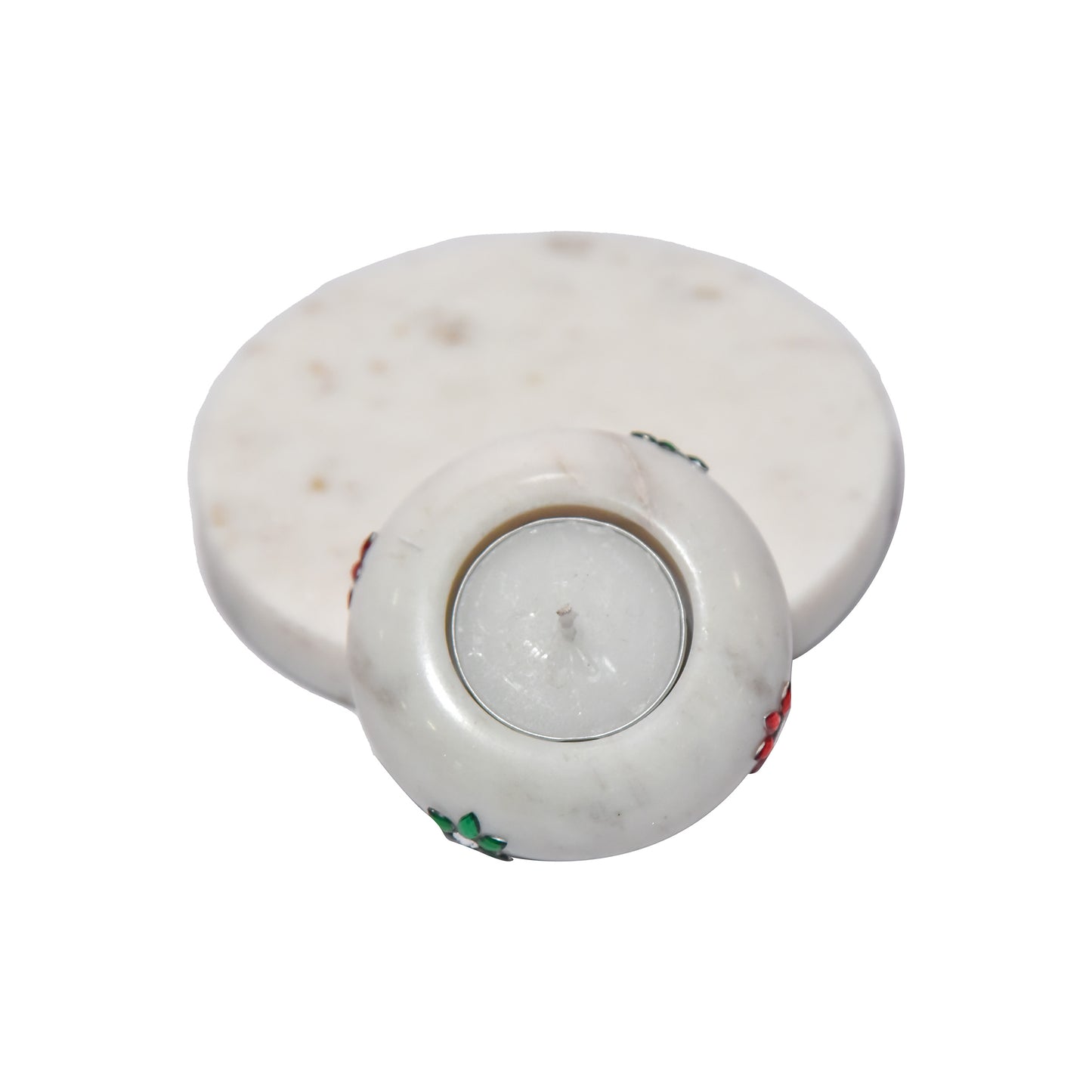 Marble Candle Stand with Round Base